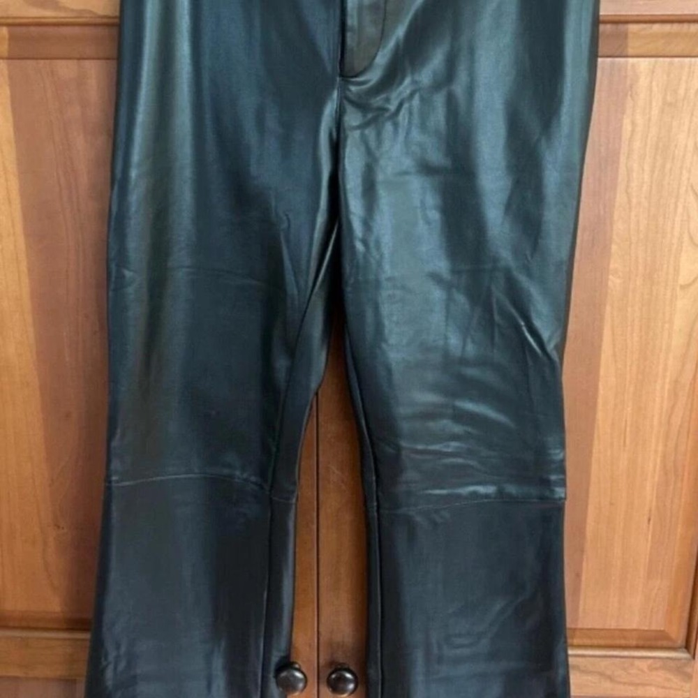 NWT Forever 21 Black Faux Leather Flare Pants Sz Medium Pleather